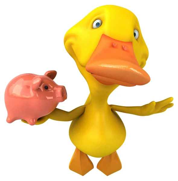 Fun Cartoon Character Piggy Bank Illustration — Stock Photo, Image