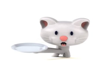 Eğlenceli çizgi film karakteri ile plaka - 3d animasyon