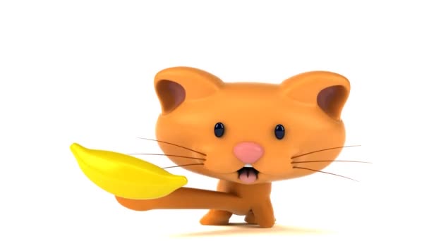 Personagem Desenho Animado Divertido Com Banana Animação — Vídeo de Stock