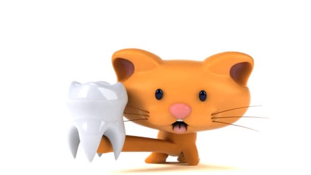Personagem Desenho Animado Divertido Com Dente Animação — Vídeo de Stock