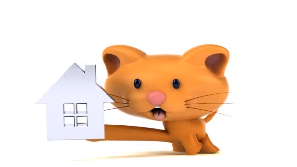 Zabawna Postać Kreskówki Domu Animacja — Wideo stockowe