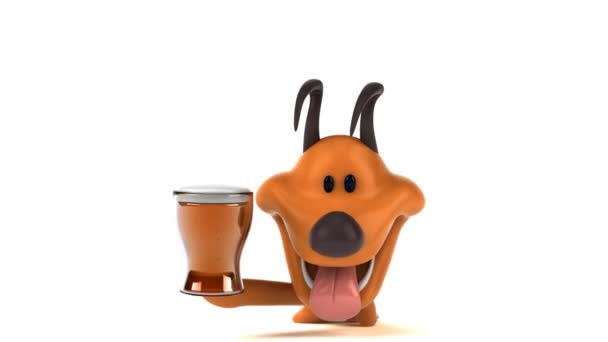 Personagem Desenho Animado Divertido Com Cerveja Animação — Vídeo de Stock