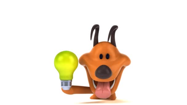 Fun Cartoon Character Light Bulb Animation — Stock Video