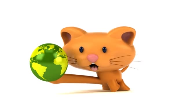 Fun Cartoon Character Planet Animation — Stock Video