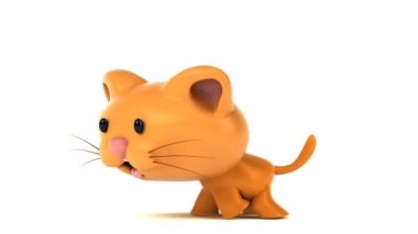 Kedi çizgi film karakteri - 3d animasyon eğlenceli 