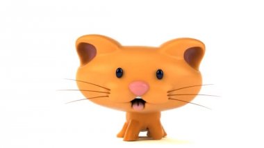 Kedi çizgi film karakteri - 3d animasyon eğlenceli 