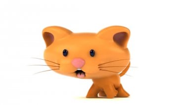 Kedi çizgi film karakteri - 3d animasyon eğlenceli 