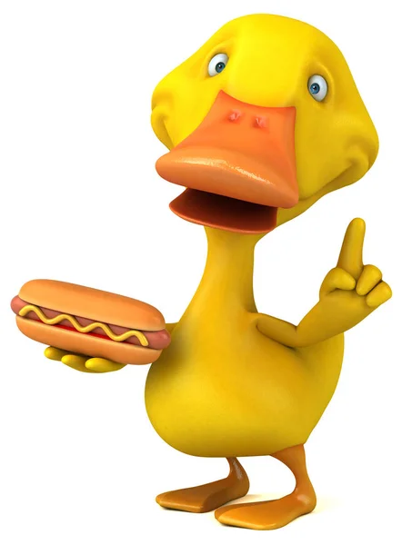 Personagem Desenho Animado Divertido Com Hotdog Ilustração — Fotografia de Stock