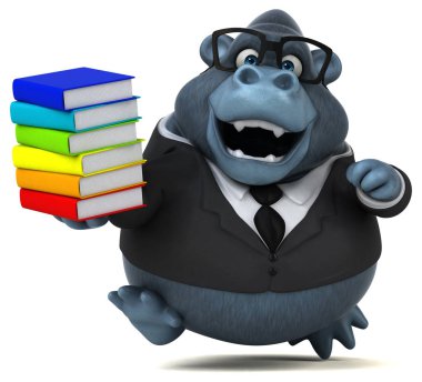 Eğlenceli çizgi film karakteri ile - 3d çizim kitapları