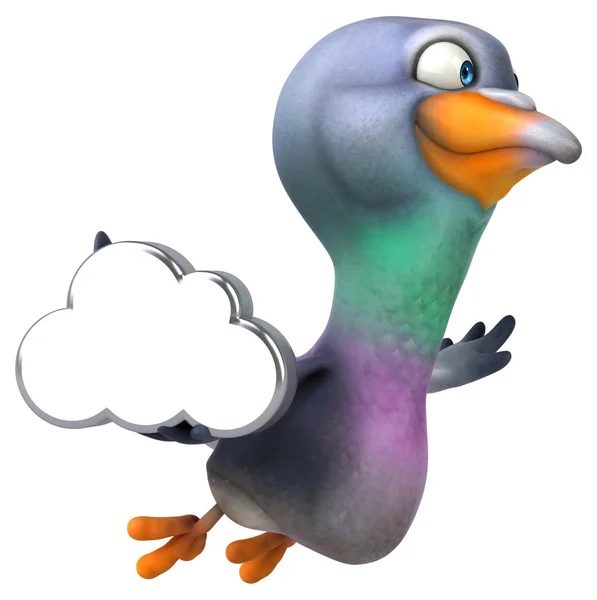Divertido Personaje Dibujos Animados Con Nube Ilustración — Foto de Stock