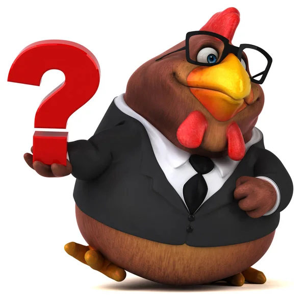 Fun Cartoon Character Question Illustration — Stock Photo, Image