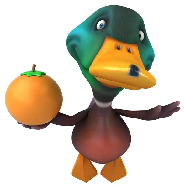 Fun Cartoon Character Orange Illustration — Stock Photo, Image