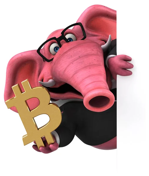 Personagem Desenho Animado Divertido Com Bitcoin Ilustração Fotos De Bancos De Imagens Sem Royalties