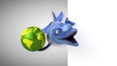 Planet ile eğlenceli yunus-3D animasyon 