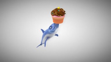 Cupcake - 3d animasyon ile eğlenceli yunus 