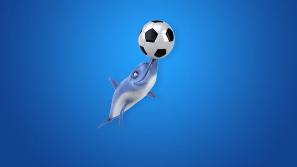 Personagem Desenho Animado Divertido Com Bola Animação — Vídeo de Stock