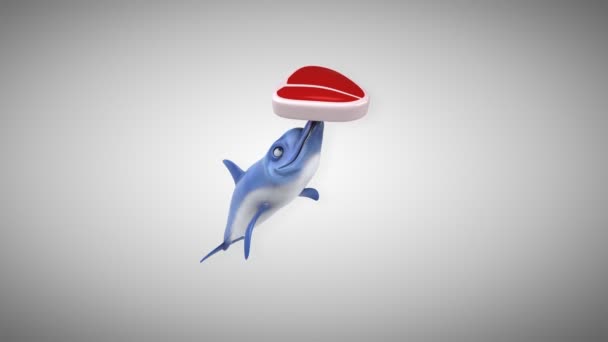 personnage de dessin animé amusant avec de la viande - animation 3D  
