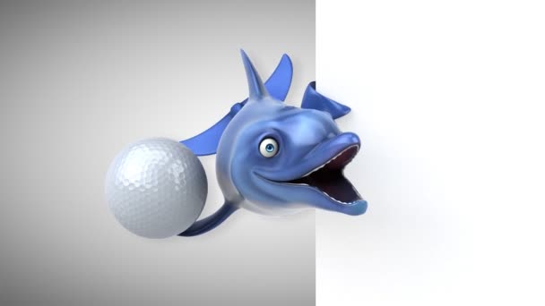 ボールと楽しい漫画のキャラクター 3Dアニメーション — ストック動画