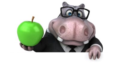 Apple - 3d çizim ile eğlenceli çizgi film karakteri