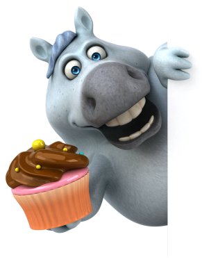 Cupcake - 3d çizim ile eğlenceli çizgi film karakteri