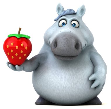 Çilek - 3d çizim ile eğlenceli çizgi film karakteri