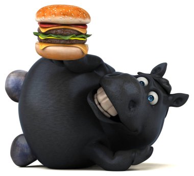 Hamburger - 3d çizim ile eğlenceli çizgi film karakteri