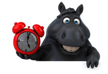 eğlenceli çizgi film karakteri ile çalar saat - 3d çizim