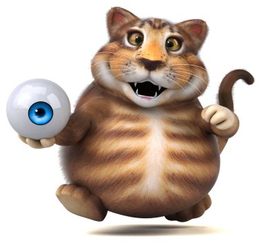 Eğlenceli çizgi film karakteri ile göz - 3d çizim