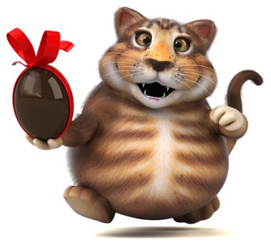 Eğlenceli çizgi film karakteri ile yumurta - 3d çizim