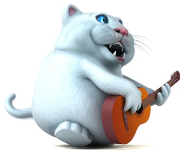 Eğlenceli kedi - 3d çizim