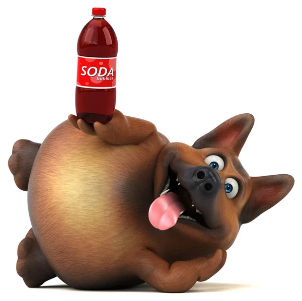 Fun Cartoon Character Soda Illustration — Stock Photo, Image