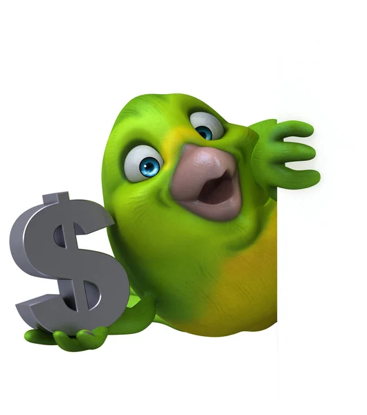 Spaß Cartoon Figur Mit Dollar Illustration — Stockfoto