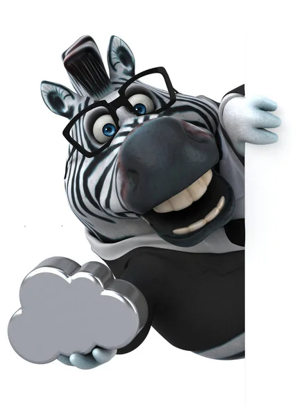 Leuk Personage Met Cloud Illustratie — Stockfoto