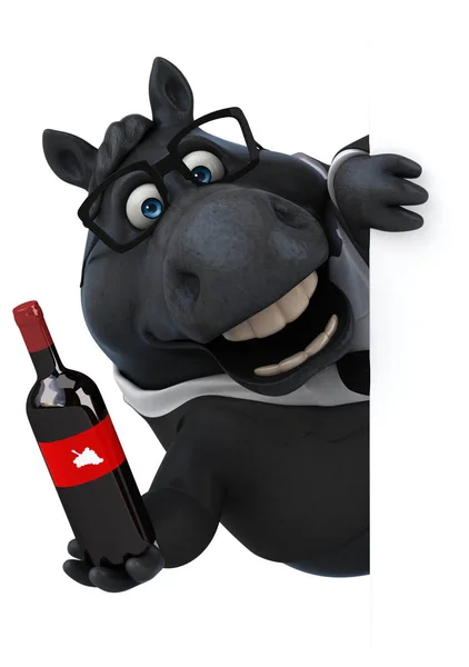 Fun Cartoon Character Wine Illustration — Stock Photo, Image