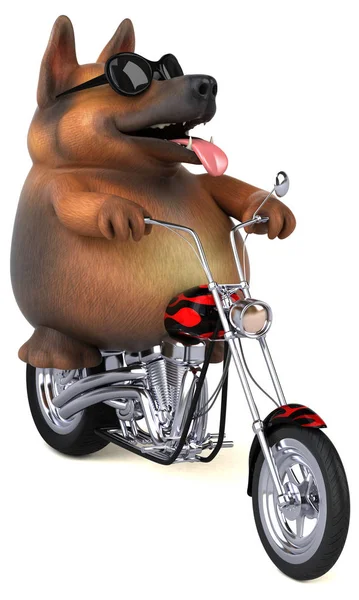 Motociclista Personagem Divertido Cartoon Ilustração — Fotografia de Stock