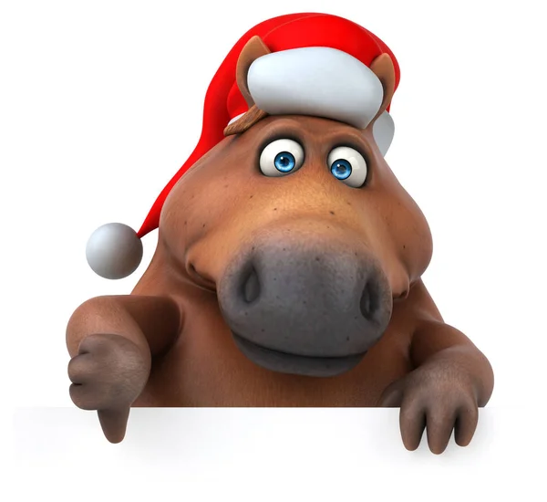 Fun Cartoon Character Santa Hat Illustration — Stock Photo, Image