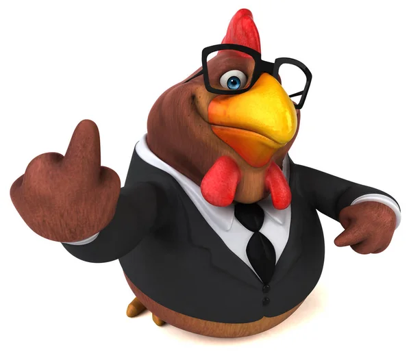 Spaß Huhn Cartoon Figur Illustration — Stockfoto