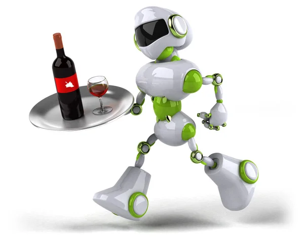 Lustige Cartoon Figur Mit Wein Illustration — Stockfoto