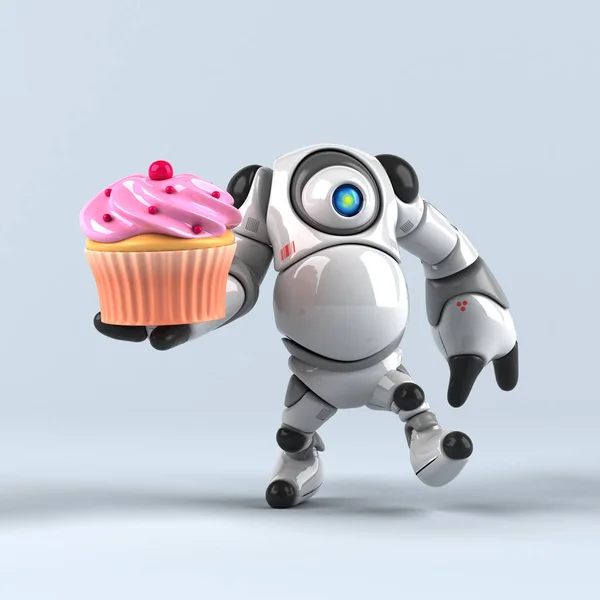 Fun Cartoon Character Cupcake Illustration — Stock Photo, Image