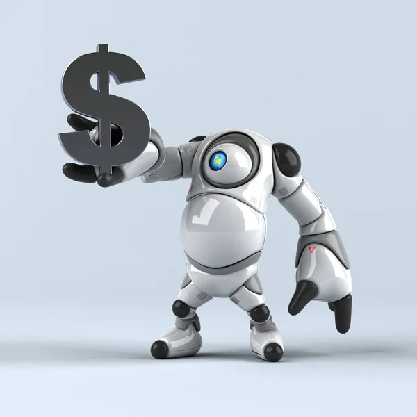 Spaß Cartoon Figur Mit Dollar Illustration — Stockfoto