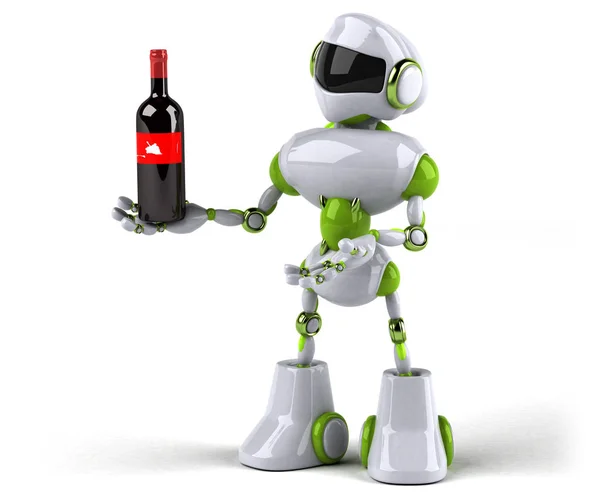 Lustige Cartoon Figur Mit Wein Illustration — Stockfoto