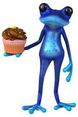 Cupcake - 3d çizim ile eğlenceli çizgi film karakteri