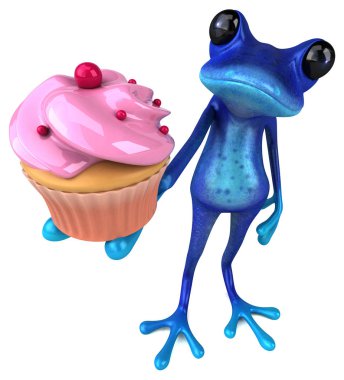 Cupcake - 3d çizim ile eğlenceli çizgi film karakteri