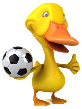 Eğlenceli çizgi film karakteri ile topu - 3d çizim