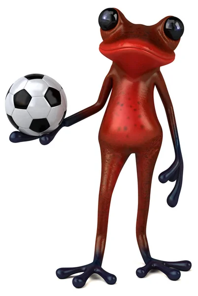 Spaß Cartoon Figur Mit Ball Illustration — Stockfoto