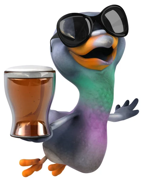 Personagem Desenho Animado Divertido Com Cerveja Ilustração — Fotografia de Stock