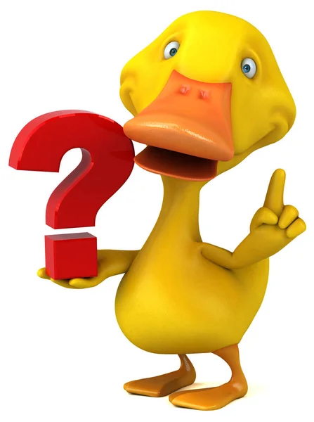 Fun Cartoon Character Question Illustration — Stock Photo, Image