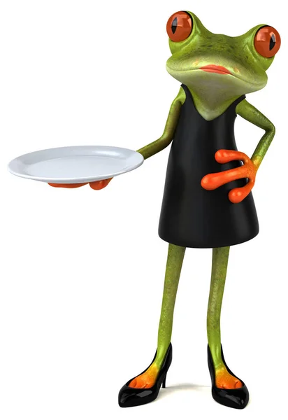 Fun Cartoon Character Plate Illustration — Stock Photo, Image