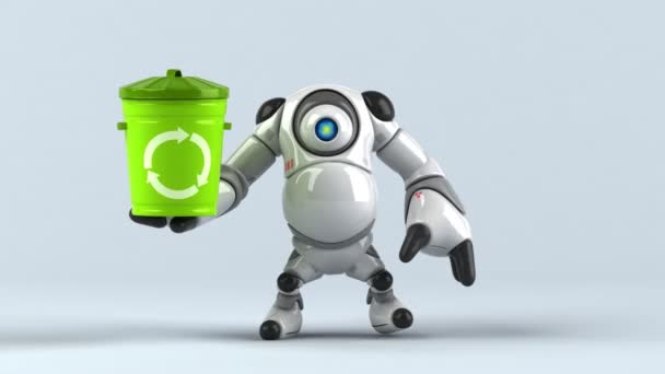 Robot Che Tiene Bin Animazione — Video Stock