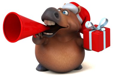 Eğlenceli çizgi film karakteri Noel Baba'ya - 3d şekil şapka